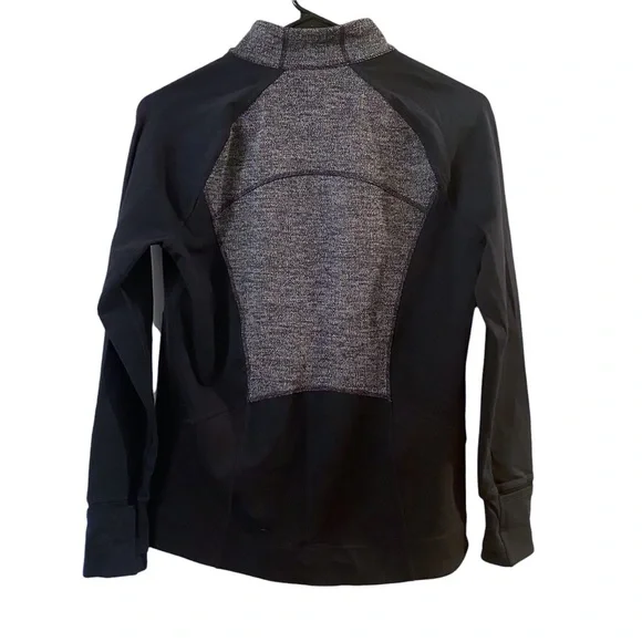 ATHLETA Girls Activewear Zip Jacket in Gray/Black - Picture 2 of 6